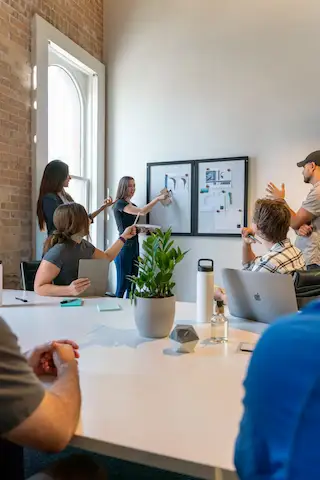 Team collaboration in office